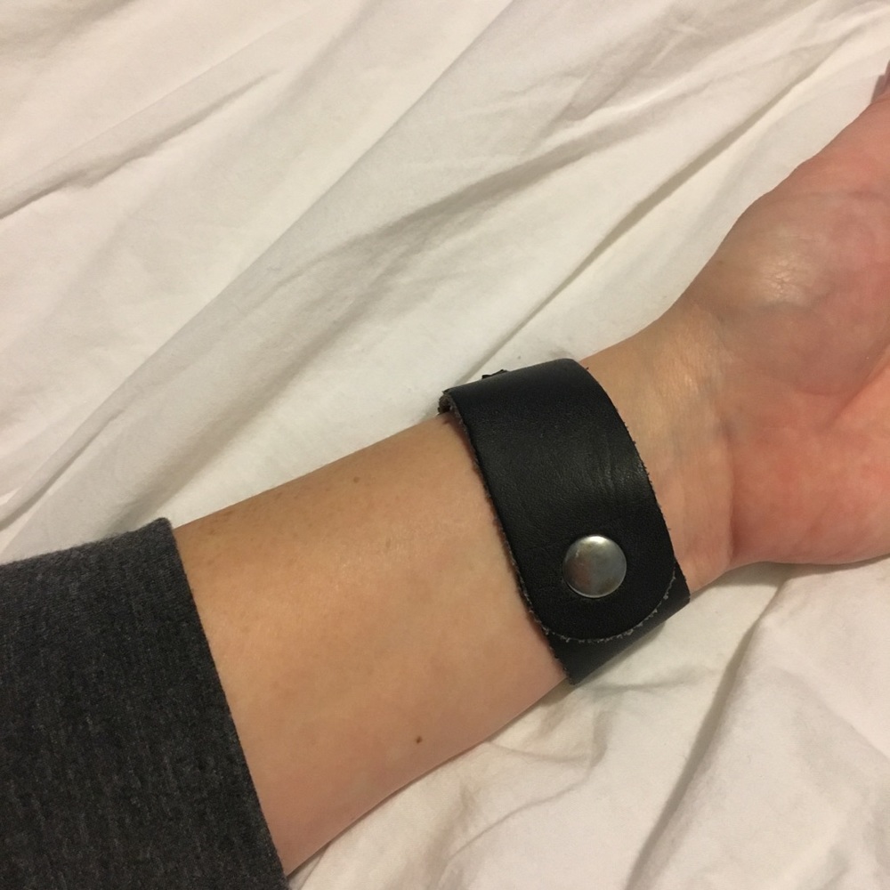 COPY - Peace Sign Leather Cuff Bracelet - Picture 3 of 3